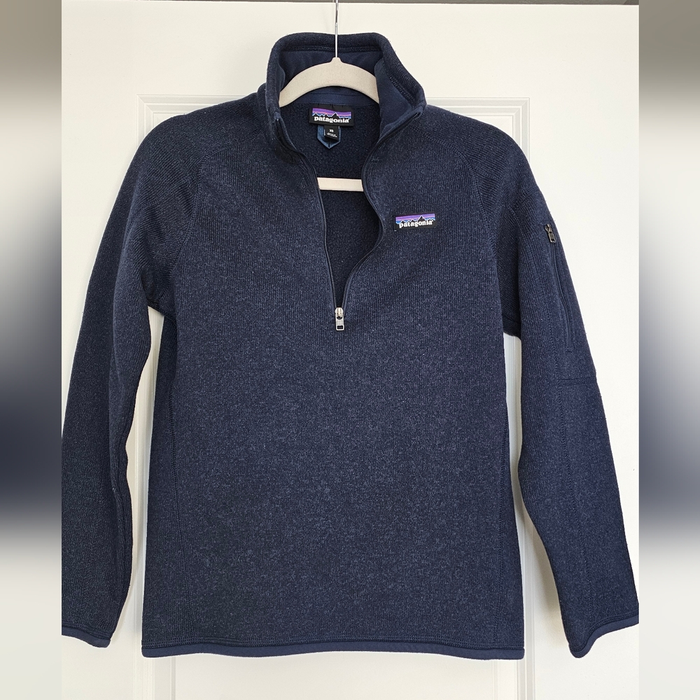 Patagonia Quarter-Zip Fleece Pullover – Navy Blue – XS